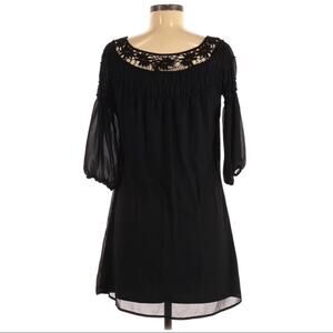 Three Hearts 3/4 Sleeve Casual Dress XS Black